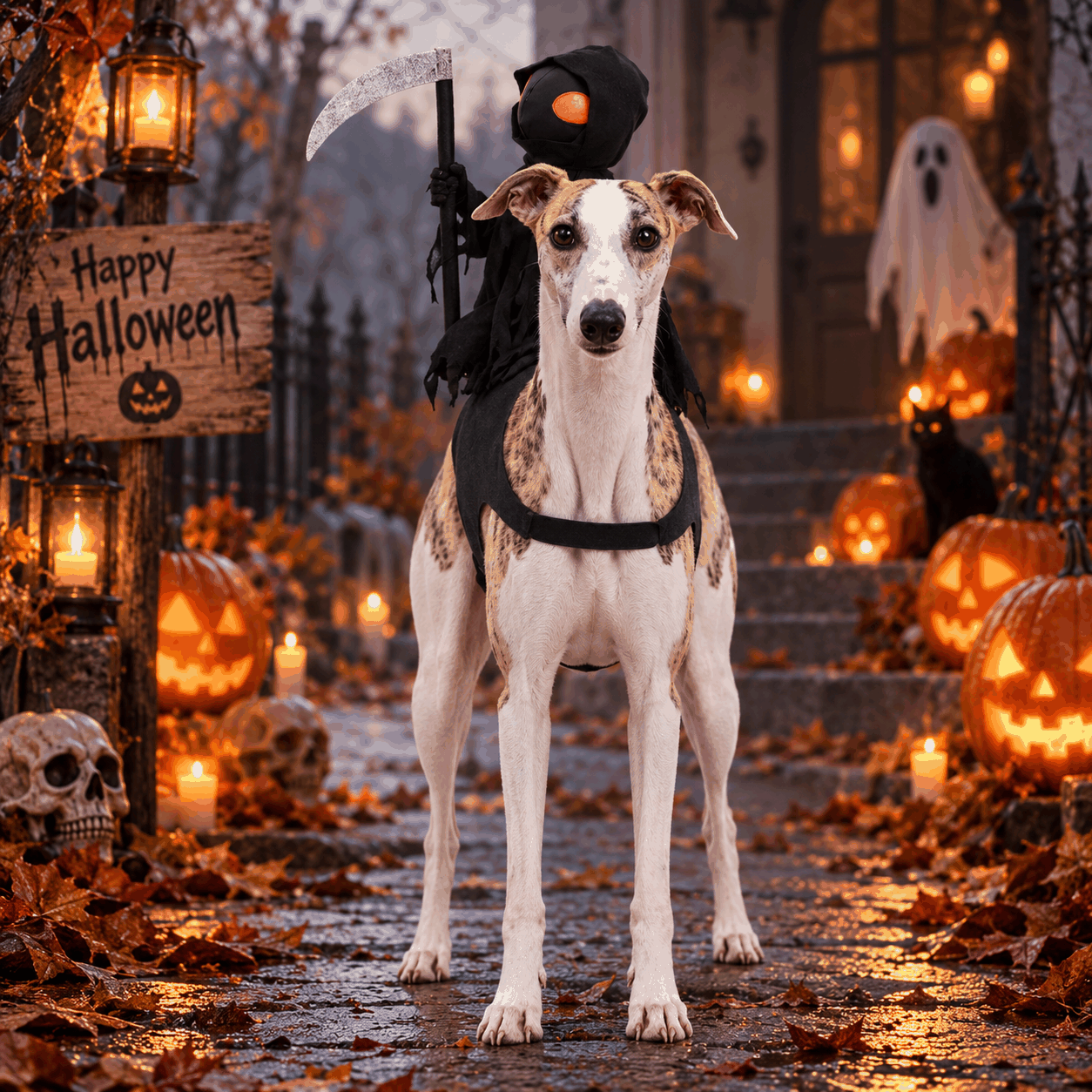 Dark Rider Pet Costume Halloween scene
