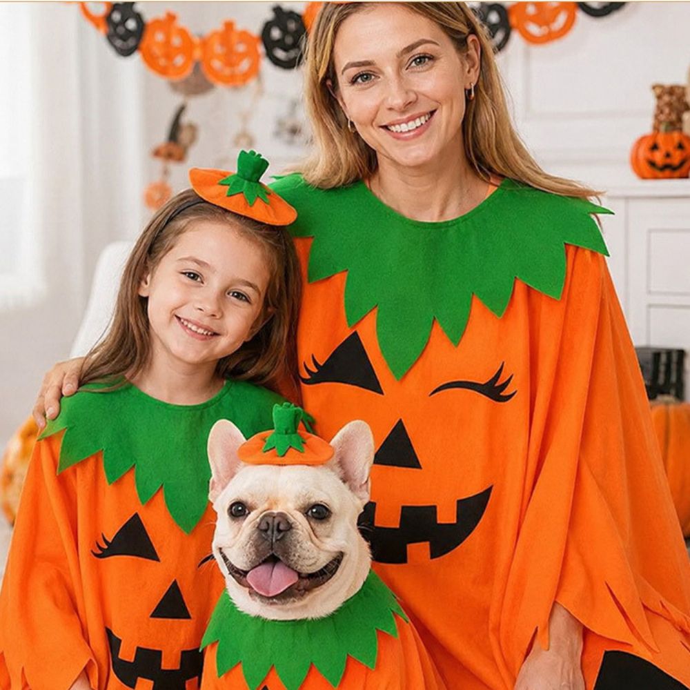Pumpkin Cape and Hat Set detail